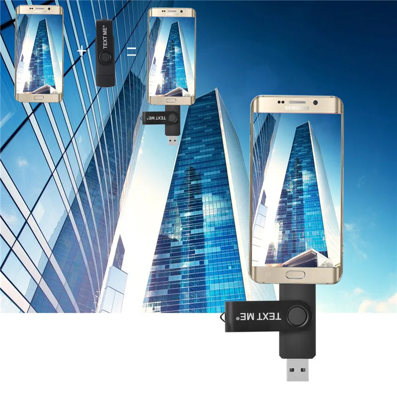 USB флеш накопитель TEXT ME OTG 3 в 1 360 4/8/16/32 ГБ|USB флэш-накопители| |