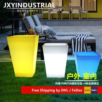 

led colorful flower pots with lamp