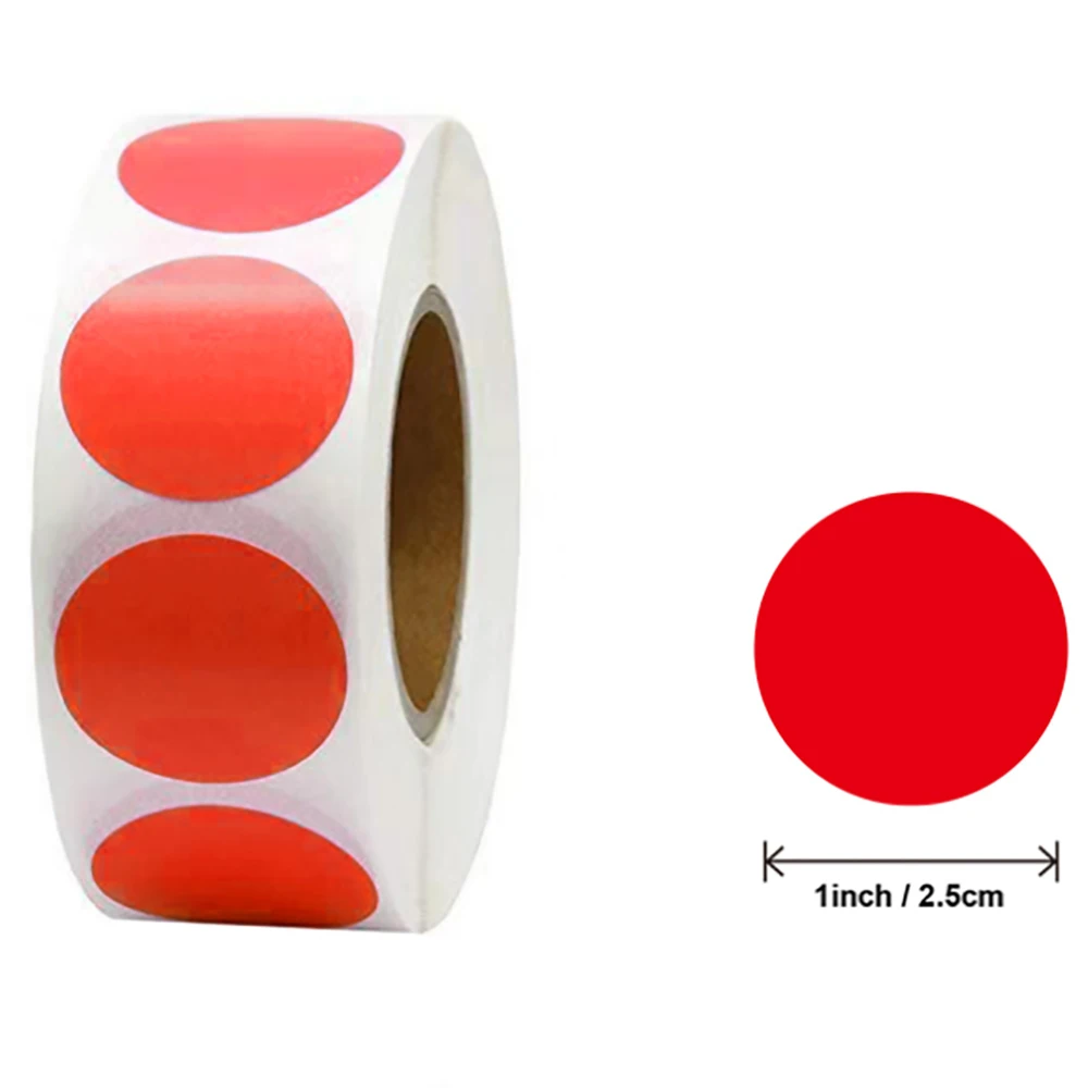 100-1000pcs Round Chroma Label Color Code Dot Stickers Yellow Green Purple Red Stickers For Stationery Packge Box Sealing Decor 