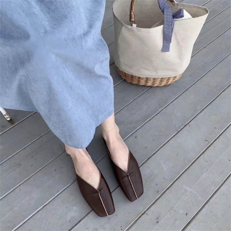 

Women's Bag Head Flat Heel Solid Color Sandal 2023 Spring And Summer New Foreign Trade Leisure Simple Fashion Shoes