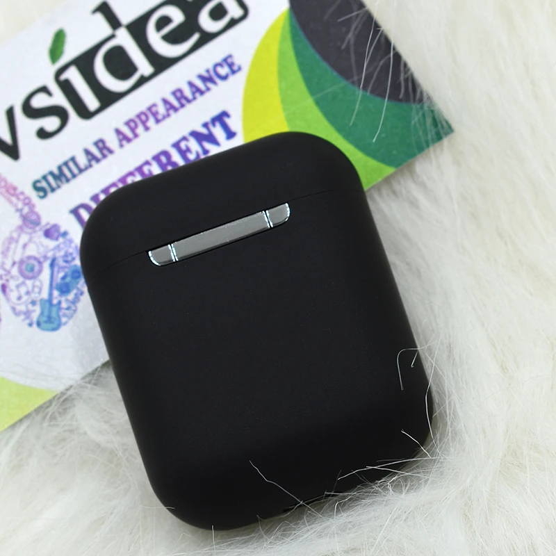 Черный Красочные Bluetooth наушники Tws Inpods i12 стерео Беспроводная гарнитура бас Спорт Музыка наушники с микрофоном для iphone и смартфонов - Цвет: Черный