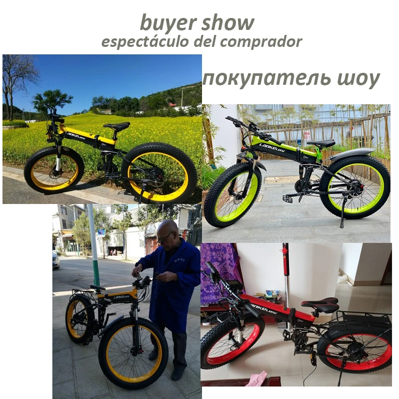 Ce Certificate Long Cycling Rangefolding Ebike 26inch Fat Tire Mountain Bike 48V Bicycle Electric Bike 1000W Powerful Cheap