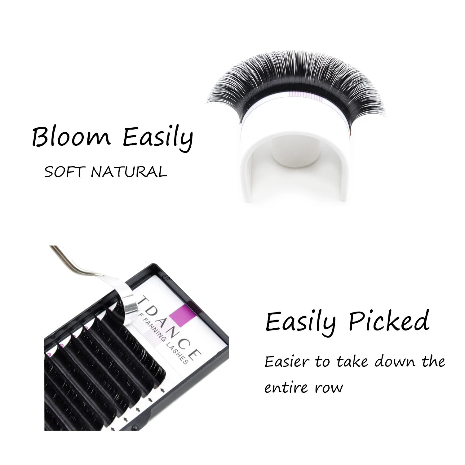 H54a9447c45de45599a5d1019744ee33a3 TDANCE Individual Easy Fan Eyelashes Extention Faux Mink Soft Natural Volume Makeup Fast Blooming False Lash Growth Lift Beauty