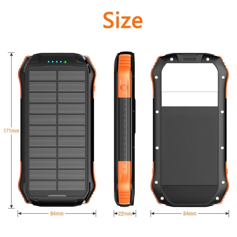 Solar 80000mah mobile power external battery 2 USB outdoor power portable mobile phone solar charger for Xiaomi iPhone portable charger for android