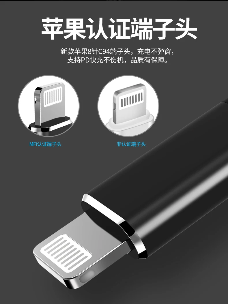 MFI Сертифицированный PD USB C к Lightning 30 Вт/18 Вт C94 кабель быстрого зарядного устройства для iPhone 11 Pro 8 X XS XR, iPad Pro Air Mini