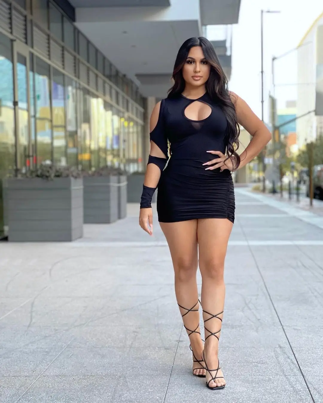 

One Off Shoulder Women Sexy Hollow Out Skinny Women Clubwear Dresses