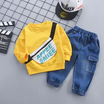

Fashion Toddler Kids Baby Boys Girls Letter Print Long Sleeve Sweatshirt Pullover Tops With Pants Outfits Children Spring Set
