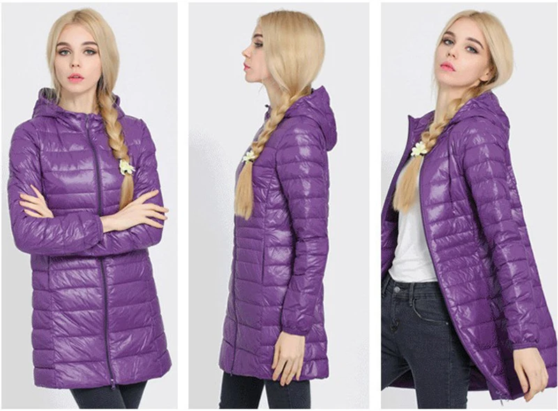 M-7XL,, зимние куртки для женщин, белый утиный пух, длинная куртка, Женская стеганая парка с капюшоном, ультра-светильник, портативные пуховики, Casacos