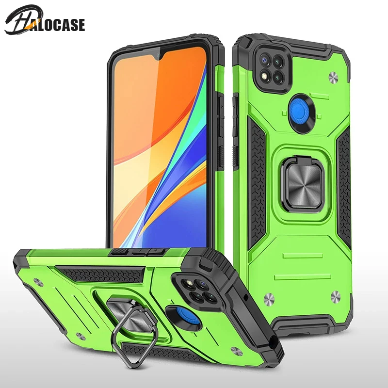 Армированный противоударный чехол для Xiaomi Redmi 9C NFC роскошный военный защитный