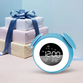 

Clock Wakeup Mode LED Alarm Sunset Adjustment Mode Digital Built-In 25 Music Alarm With Snooze Mode Bedside Ambient Light