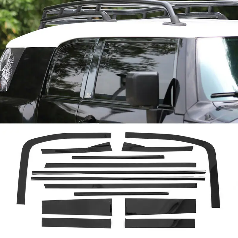 

Подходит для Toyota FJ Cruiser 2006-2020 глянцевая черная Накладка на порог автомобильной рамы, аксессуары для литья автомобиля 14 шт.