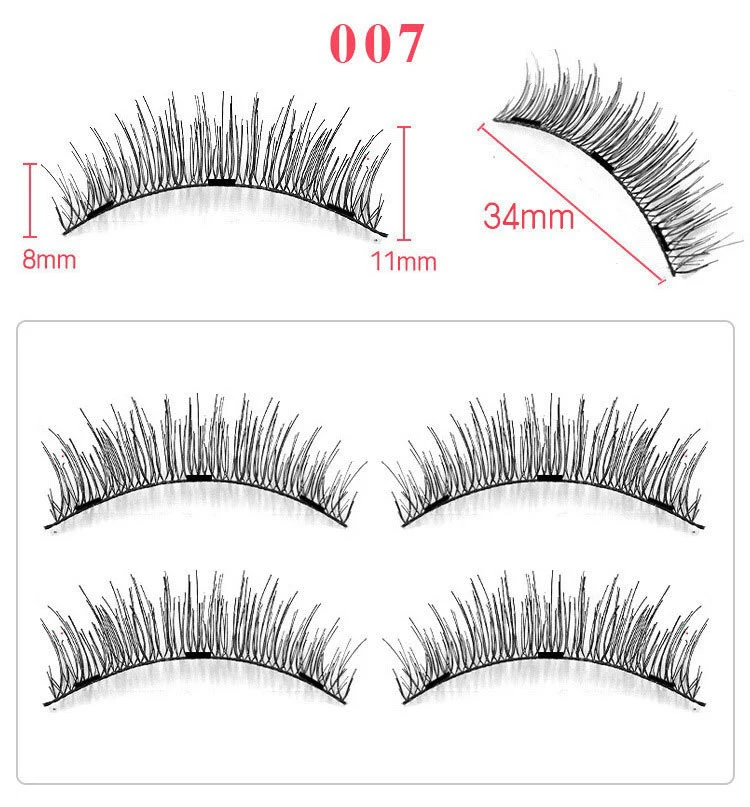 Магнитные ресницы с 3 магнитами, ручная работа, без клея, натуральные, мягкие, многоразовые, 3D накладные ресницы для макияжа - Цвет: MF3-07