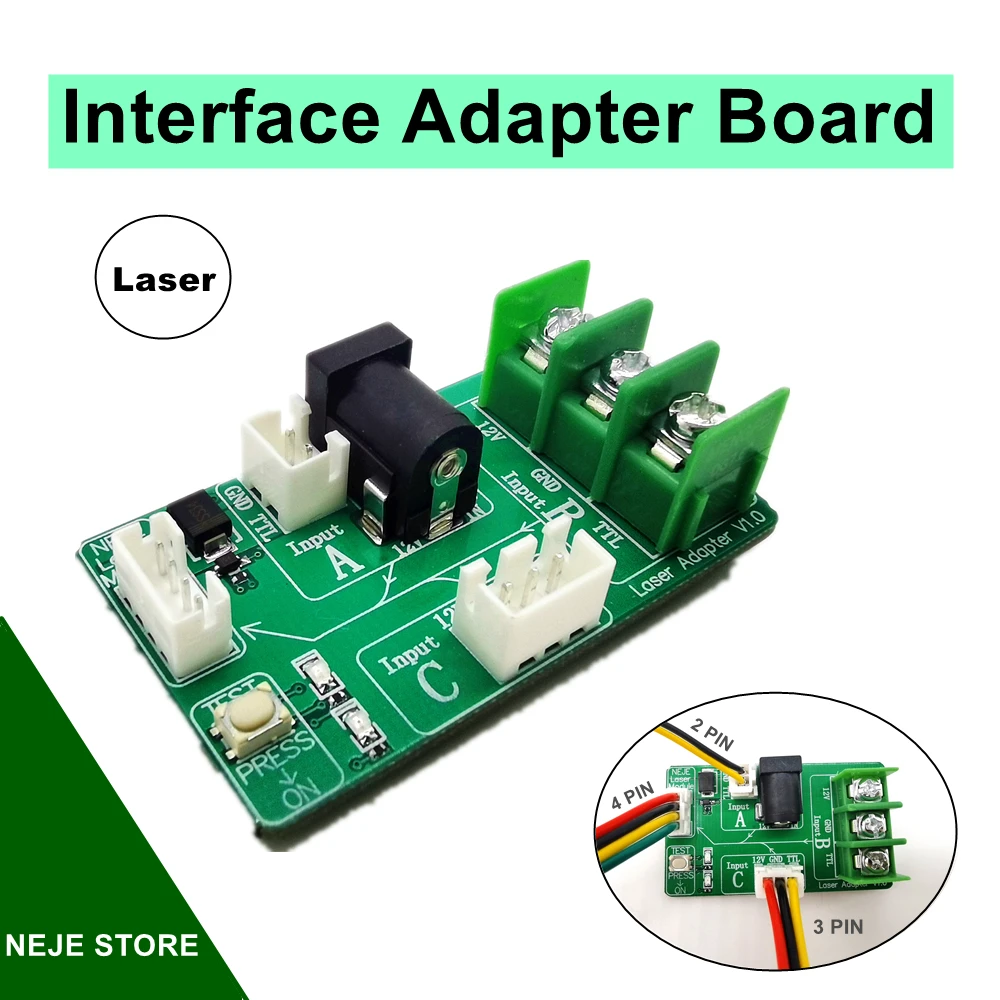 レーザーモジュールインタフェースアダプタボード用レーザー切断彫刻機4ピン/3ピン/2pin