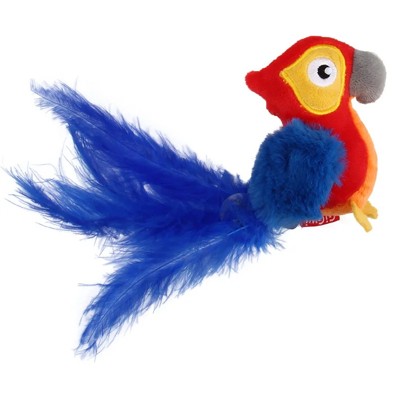 Pet Cat Toy Sparrow Insects Mouse Shaped Bird Simulation Sound Oft Stuffed Toy Pet Interactive Sounding Plush Doll Pet Supplies 