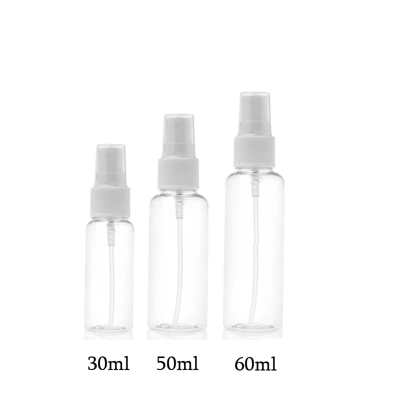 

3pcs/set Transparent Empty Spray Bottles 30ML 50ML 60ML Plastic Mini Refillable Container Empty Cosmetic Containers