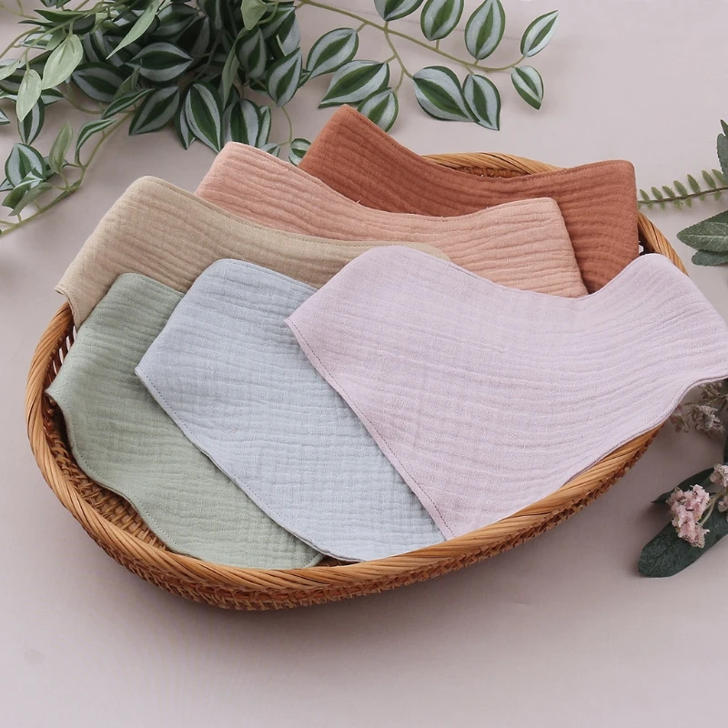 Baby Infant Cotton Bib Newborn Solid Color Triangle Scarf Feeding Saliva Towel Bandana Burp Cloth Boys Girls Gift 3/4/5pcs/set accessoriesdiy baby 