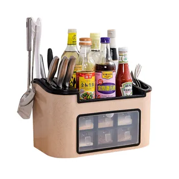 

Kitchen Shelf, Knife Rack, Condiment Bottle, Multi-functional Artifacts, Household Collection Box Peg Board Drain Shelf