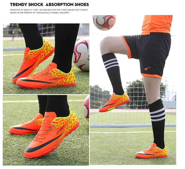 Мужские подростковые футбольные кроссовки Zoom Phantom Venom Pro TF Superfly 7 360 FG Elite Orange Cleat CR7, детские носки