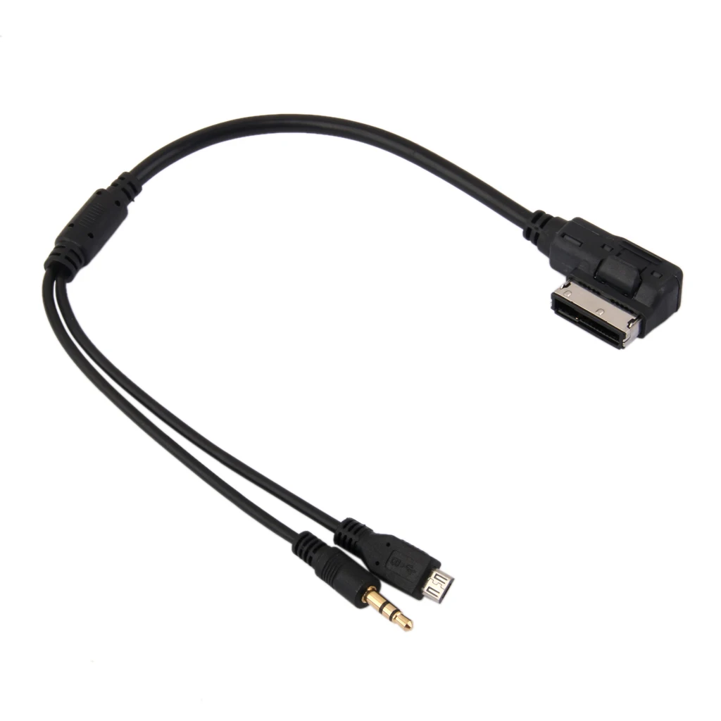 AMI MDI To Stereo 3.5mm Audio&Micro USB Aux Adapter Cable For Car Audi