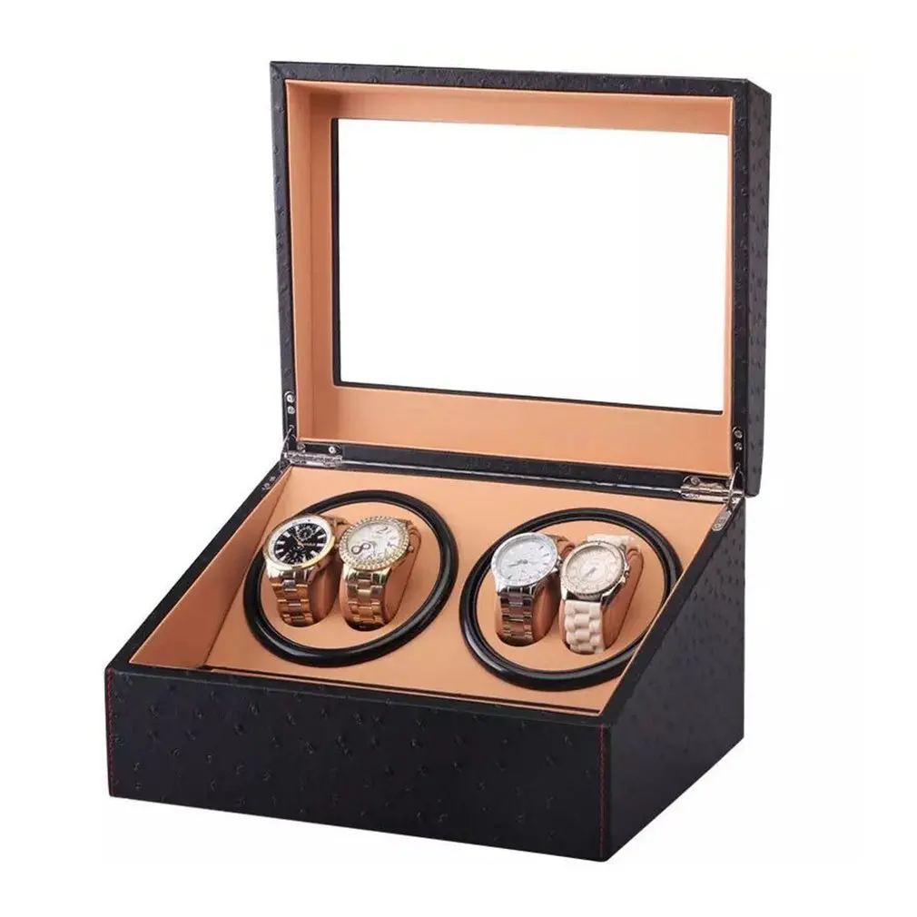

US/EU/AU/UK Plug 4+6 Automatic Mechanical Watch Winder High Class Motor Shaker Watch Holder Display Carbon Fiber Watch Box