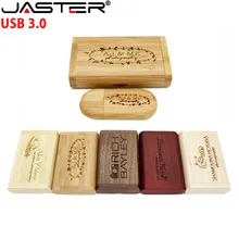 JASTER USB 3,0 деревянный U диск 10 шт. бесплатный логотип на заказ usb+ коробка ручка привод 4 ГБ 8 ГБ 16 ГБ 32 ГБ 64 ГБ usb флеш-накопитель карта памяти