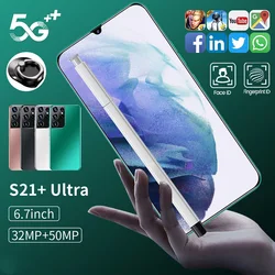 Téléphone portable S21 + Ultra, Version globale, 16 + 512 go, 6800mAh, écran 6.7 pouces, caméra 1440x3200, 5G, Android 11.0 