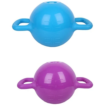 

2x Yoga Fitness Kettle Bell Adjustable Water Kettlebell Dumbbell Double Handles Pilates Body Purple & Blue