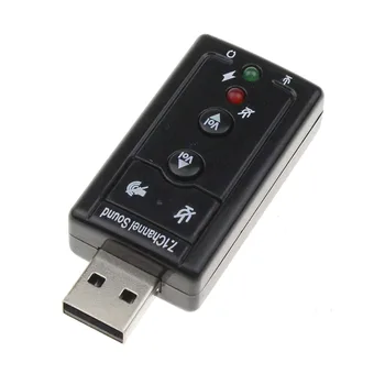 Mini External USB Sound Card 7.1 Channel 3D Audio Adapter Converter +3.5mm Headset Microphone For PC Computer Desktop Notebook 1