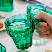 Чашка для виски, кофе, чая, воды, чашки, стекируемые, не нагреваемые, устойчивые стеклянные кружки с маленькой ручкой, 6 шт, домашнее пиво, вино, CupZL303