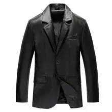 YOLANFAIRY мужская куртка из натуральной кожи, натуральная овчина, кожаная куртка, весна-осень размера плюс 5XL, качественный Мужской Блейзер 19-829 MF608