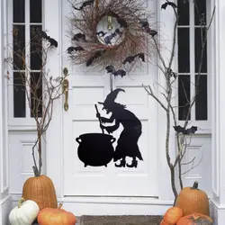 Ужас Хэллоуин черная ведьма вечерние праздничные украшения нетканые ткани подвесное украшение на стену для дома школы бар