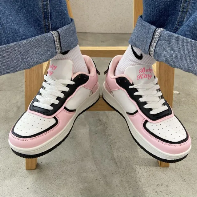Cartoon Hello Kitty Shoes All-match Light Breathable Casual Women Shoes Lady Sport Shoe Cute Pink Sneakers For Girl 3