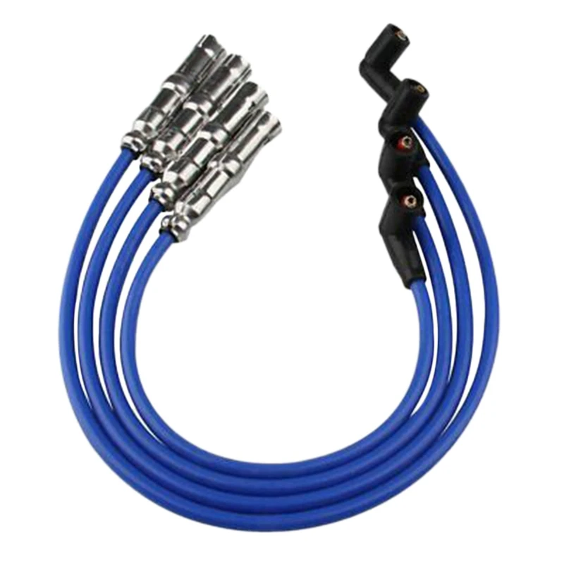 4PCS 8mm Car Spark Plug Wiring Harness Car Spark Plug Ignition Wire Set