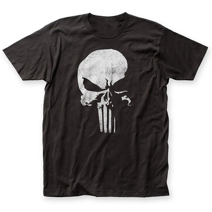 Daredevil Punisher Skull Logo T-Shirt Harajuku Fashion Casual Tee Shirt | Мужская одежда
