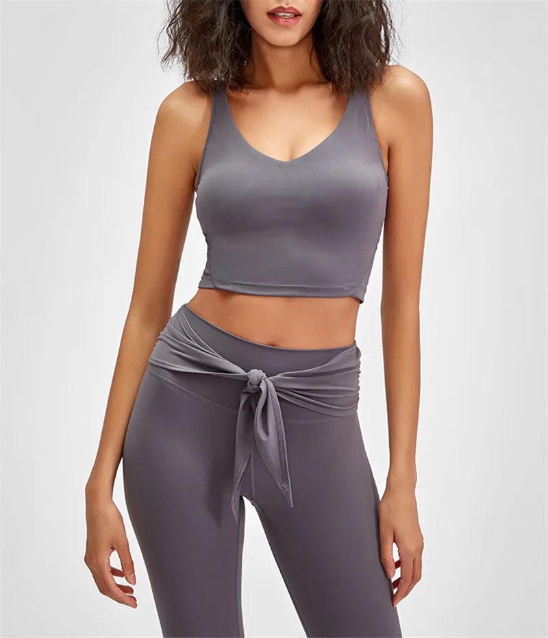 Lulu Fitness Tank Top Women Sports Support Sexy Tight Gym Yoga Vest Buttery Soft Weightless With Removable Chest Pad Custom Logo