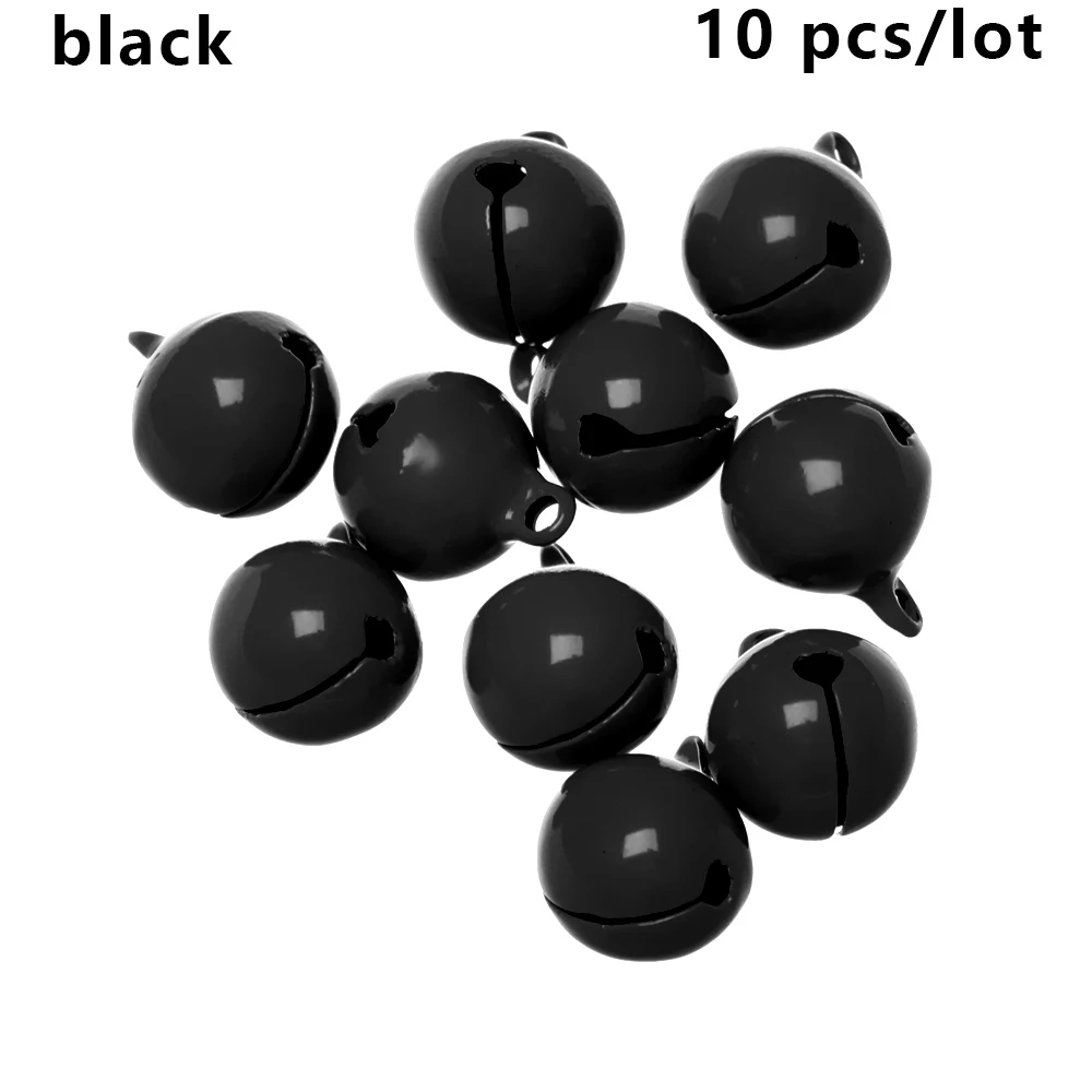 black 10 шт. DIY подарки материал ремесла Рождественские колокольчики красивое железо свободные металлические бусины колокольчики Рождественский Декор Подвески Дерево - Цвет: black