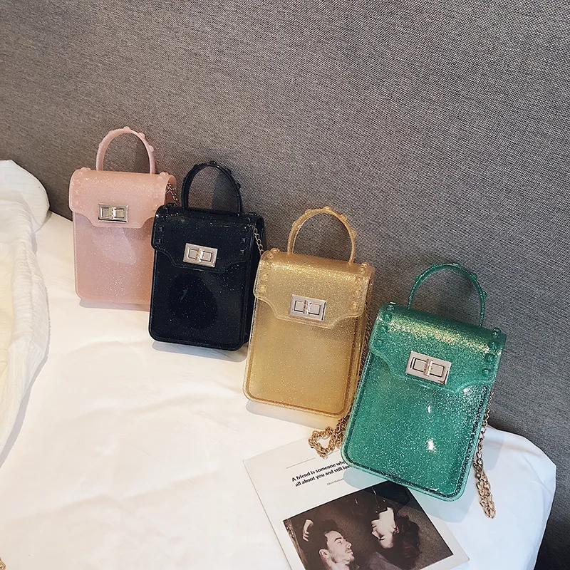 

Jelly Mobile Phone Bag WOMEN'S Bag Bag 2019 New Style Spring Summer Influx of Fashion Small Square Bag Chain Versatile Shoulder