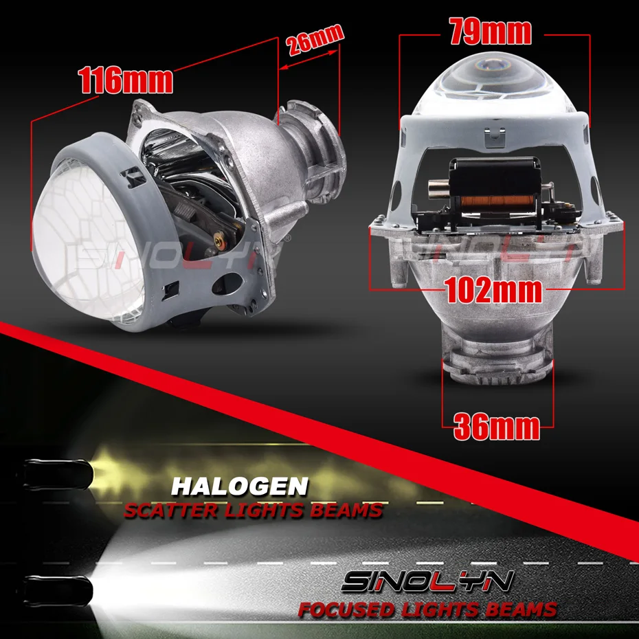 Sinolyn Lenses For Hella 3R G5 5R Headlight Bixenon Devil Eyes HID