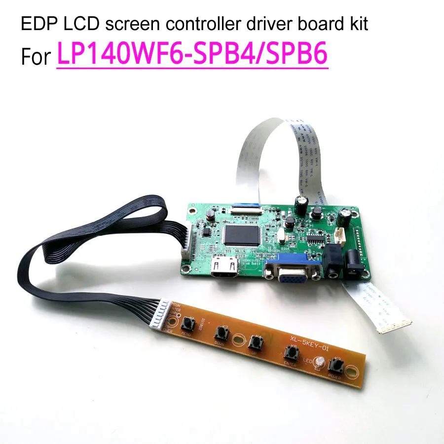 Для 1" 1920x1080 LG LP140WF6-SPB4/SPB6 WLED EDP 30 pin lcd Ноутбуки ПК панель экран VGA+ HDMI дисплей контроллер драйвер платы комплект