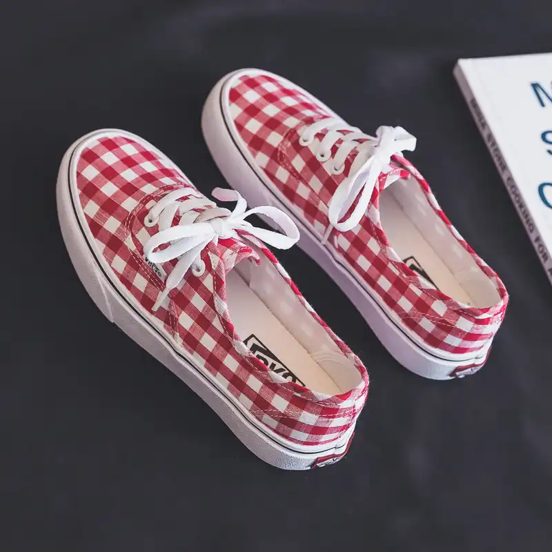 plaid canvas shoes
