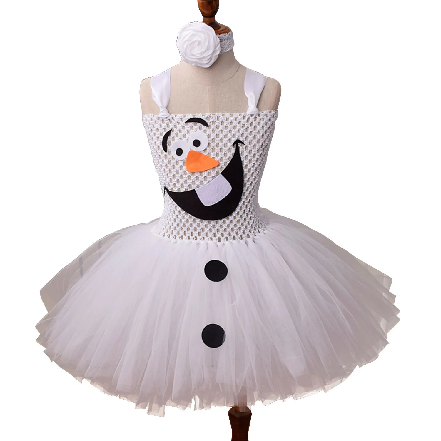 Frozem 2/платье для девочек с Олафом; Кружевное платье-пачка Одежда для рождественских праздников вечерние платья-пачки для свадьбы; одежда для маленьких девочек