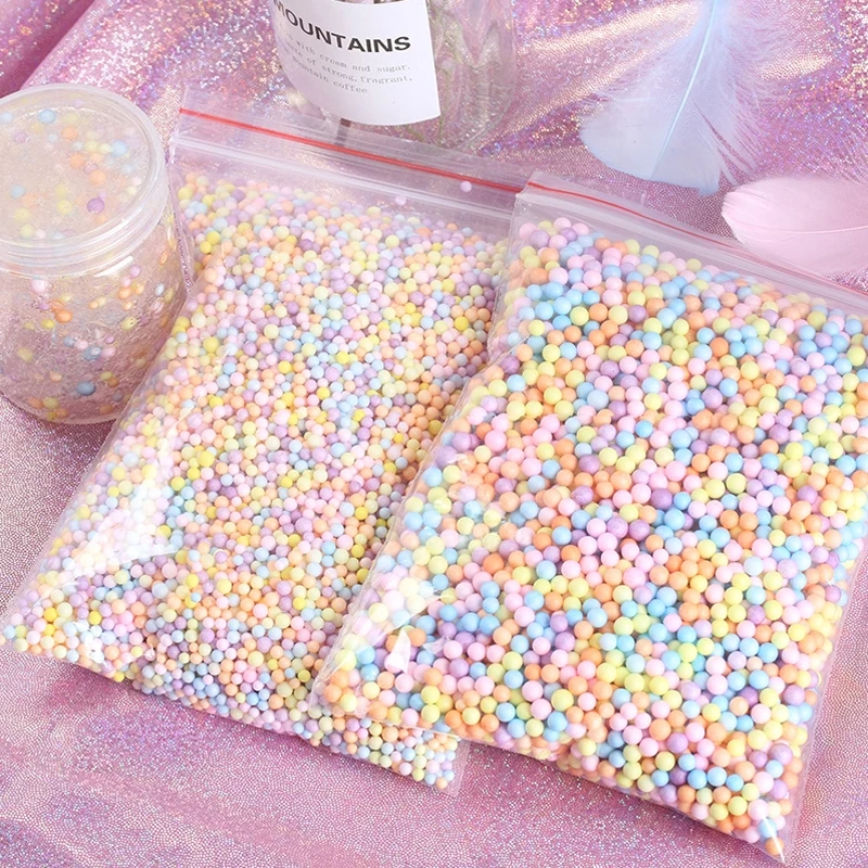 $1.2 10/30g Macaron Polystyrene Styrofoam Foam Balls Filler Gift Box DIY Foam Beads for Slime Particles Accessories Antistress Toys