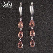 Bolai teardrop color change zultanit earrings solid 925 sterling silver pear 9*6mm created diaspore gemstone fine jewelry womens