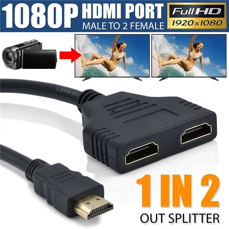 Кабель адаптер HDMI DVI разъем 2 мама штекер гнездо 1 вход выхода|Кабели HDMI| |