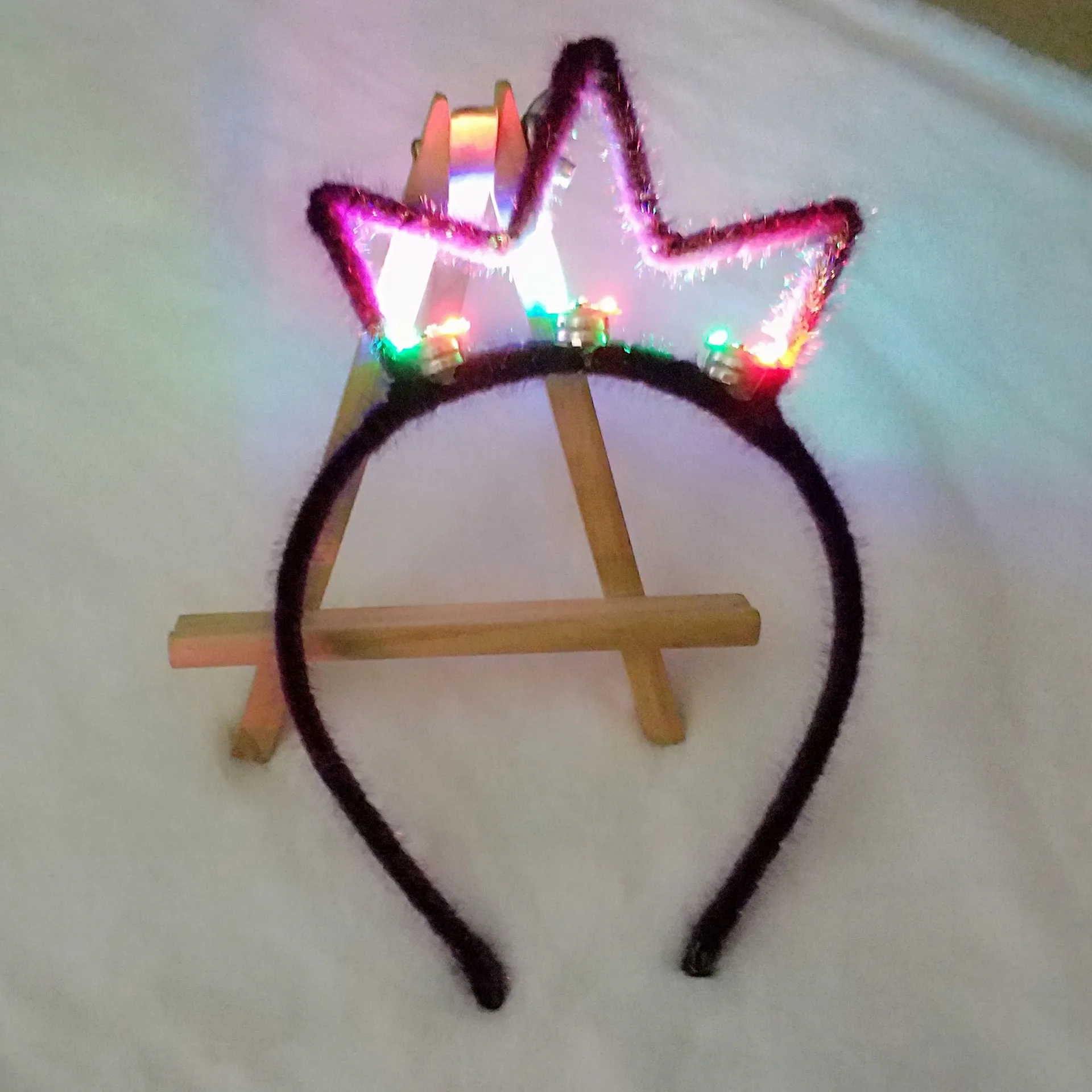 Светодиодный светящийся диадема, светильник в виде короны, повязки на голову, подарок на свадьбу, день рождения, игрушки, Рейв, вечерние принадлежности, рождественские повязки, год - Цвет: light up purple