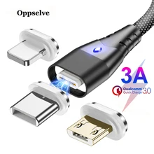 1 м 2 м Магнитный кабель Micro usb type C Быстрая зарядка Micro usb type-C Магнитный зарядный провод usb c для iphone X Xr Xs 11 USB кабель