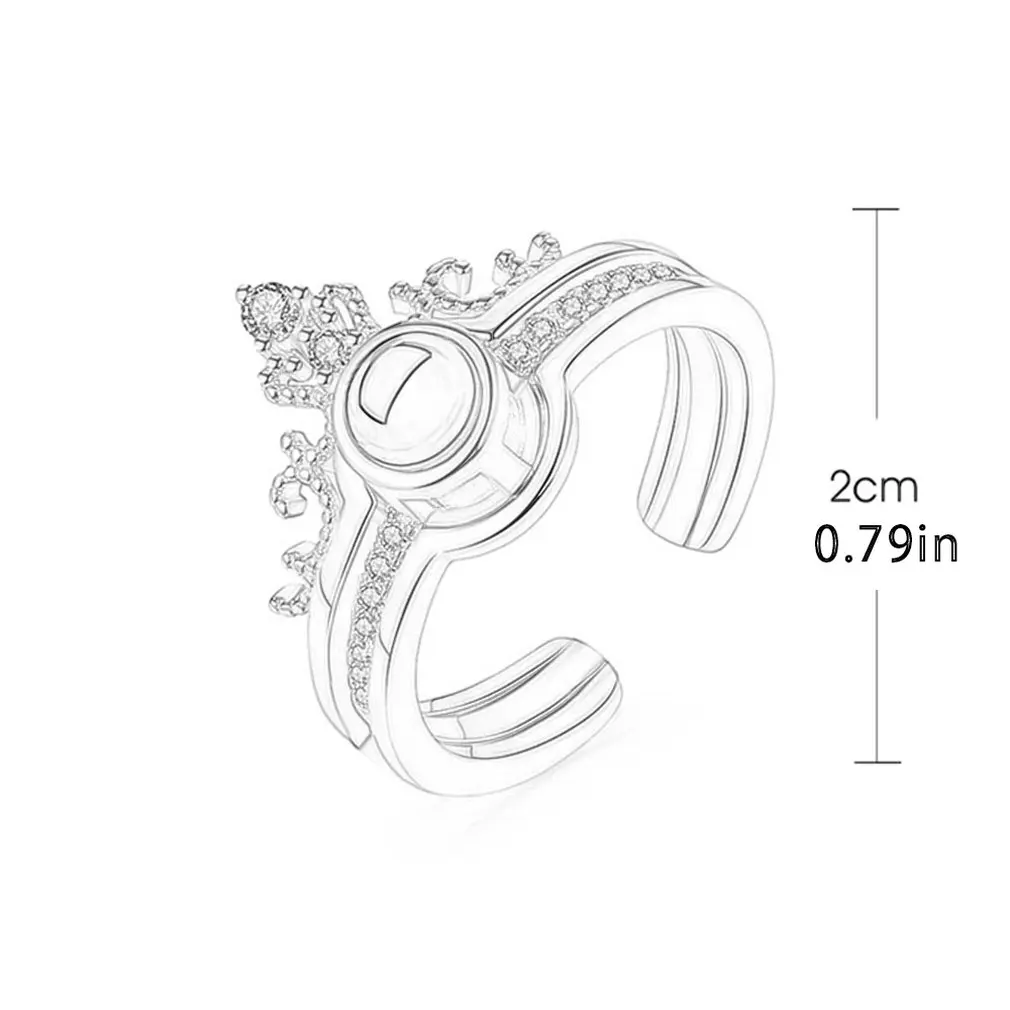 Регулируемые Роскошные циркониевые обручальные Открытые Кольца для женщин женские обручальные кольца перстень для женщин ювелирные украшения подарок 100 языков