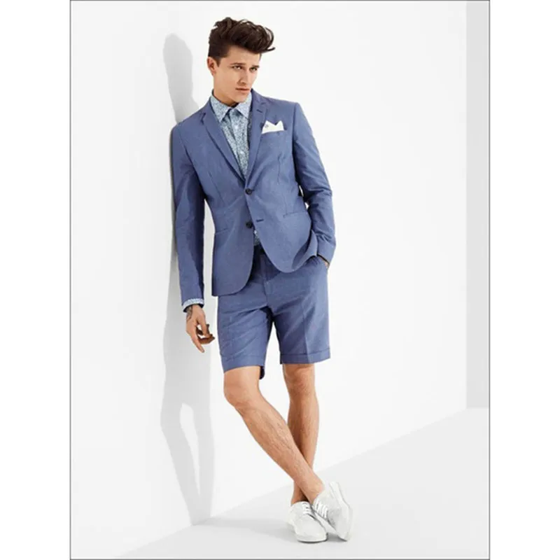 2017-Latest-wedding-kingsman-Coat-Blue-Casual-Men-Suit-with-Short-Pant-Slim-Fit-2-Piece