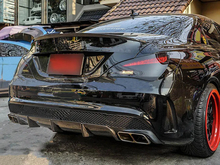 Карбоновое волокно задний диффузор для губ бампер для Mercedes Benz W117 AMG cl45 3 шт. автомобильный Стайлинг
