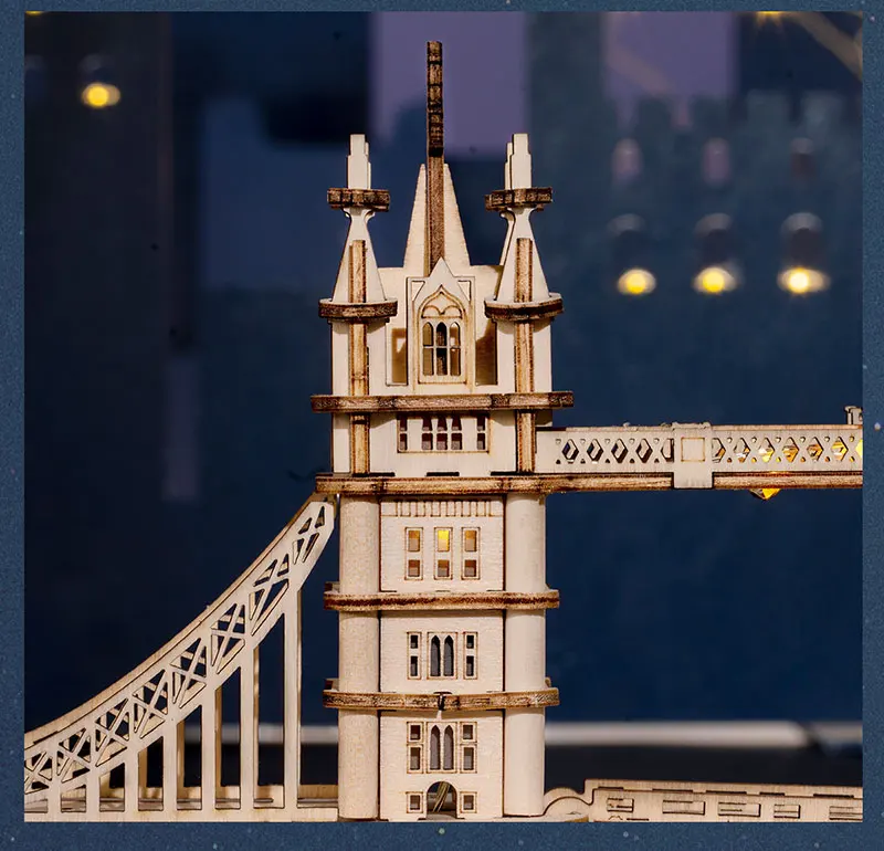 3D Wooden Puzzle Game Big Ben Tower Bridge Pagoda Building Model